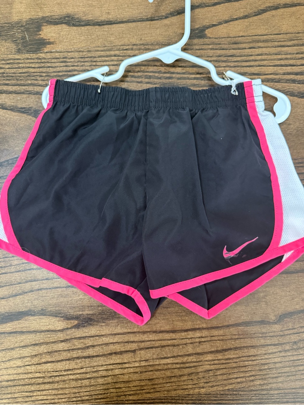 Nike girls Black Athletic Shorts with Pink Trim
